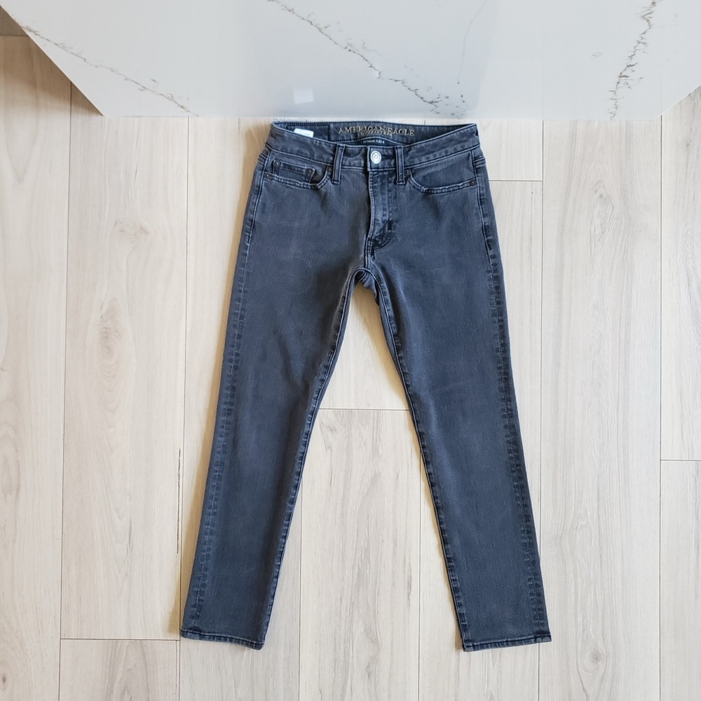 American Eagle Jeans Womens 26‎ Black Extreme Flex 4 Slim Denim